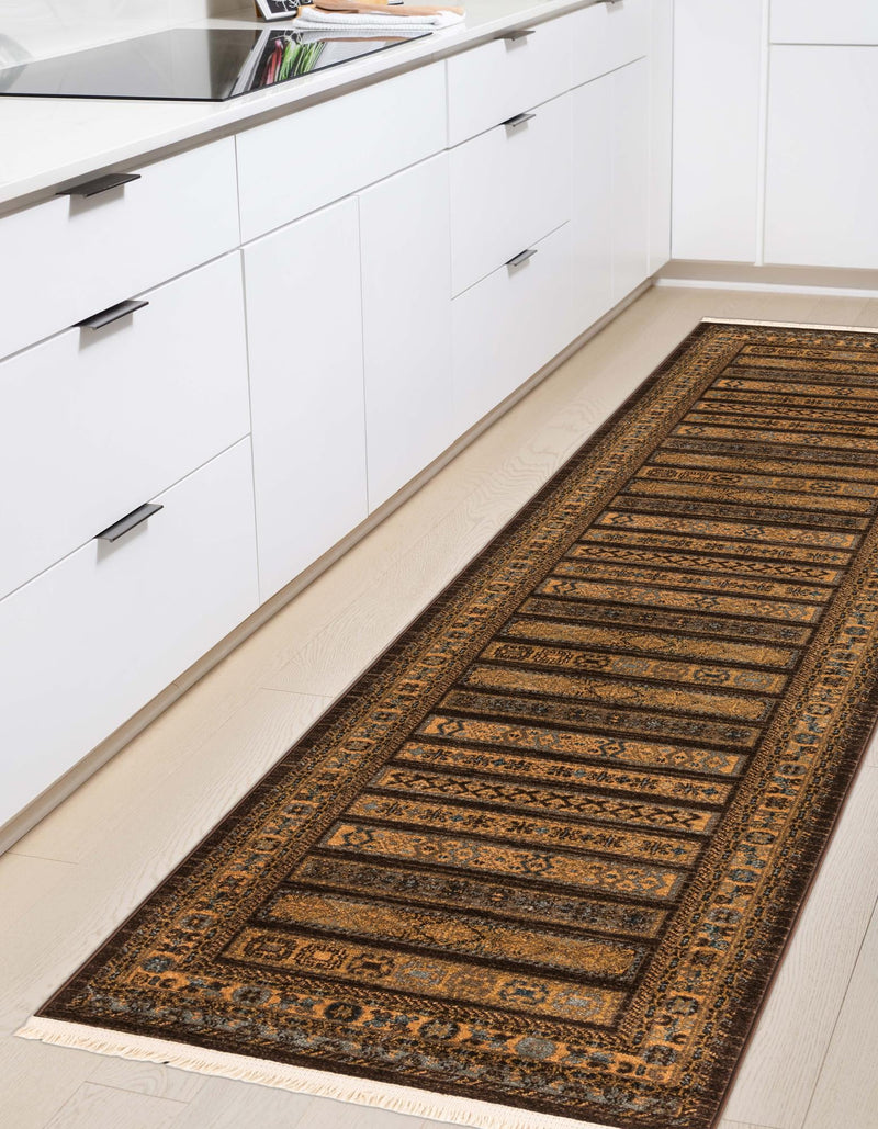 Zagros Oasis Collection Area Rug - Khorramabad Runner Brown lifestyle 188