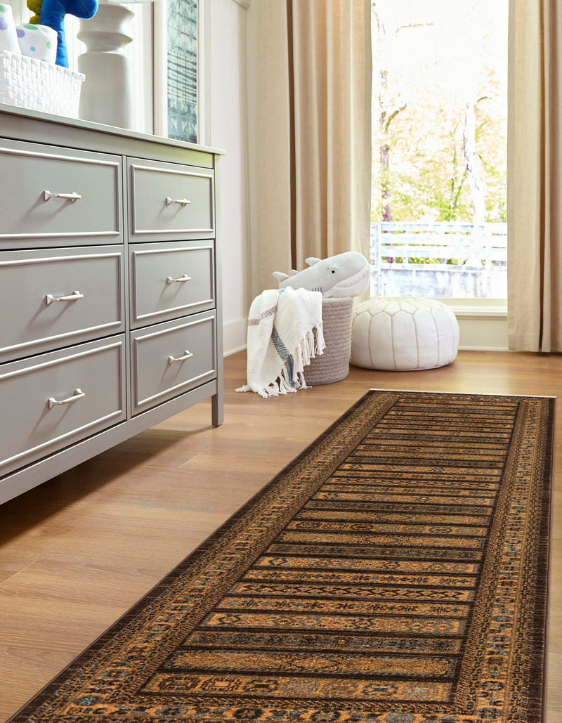 Zagros Oasis Collection Area Rug - Khorramabad Runner Brown lifestyle 204
