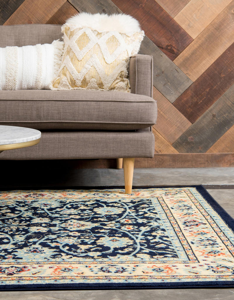 Isfahan Elegance Collection Area Rug - Naghsh-e Jahan (Navy Blue) Rectangle Navy Blue lifestyle 3