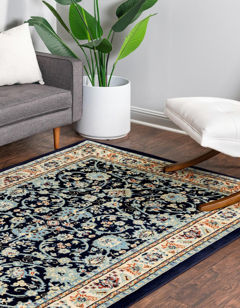Isfahan Elegance Collection Area Rug - Naghsh-e Jahan (Navy Blue) Rectangle Navy Blue lifestyle 4