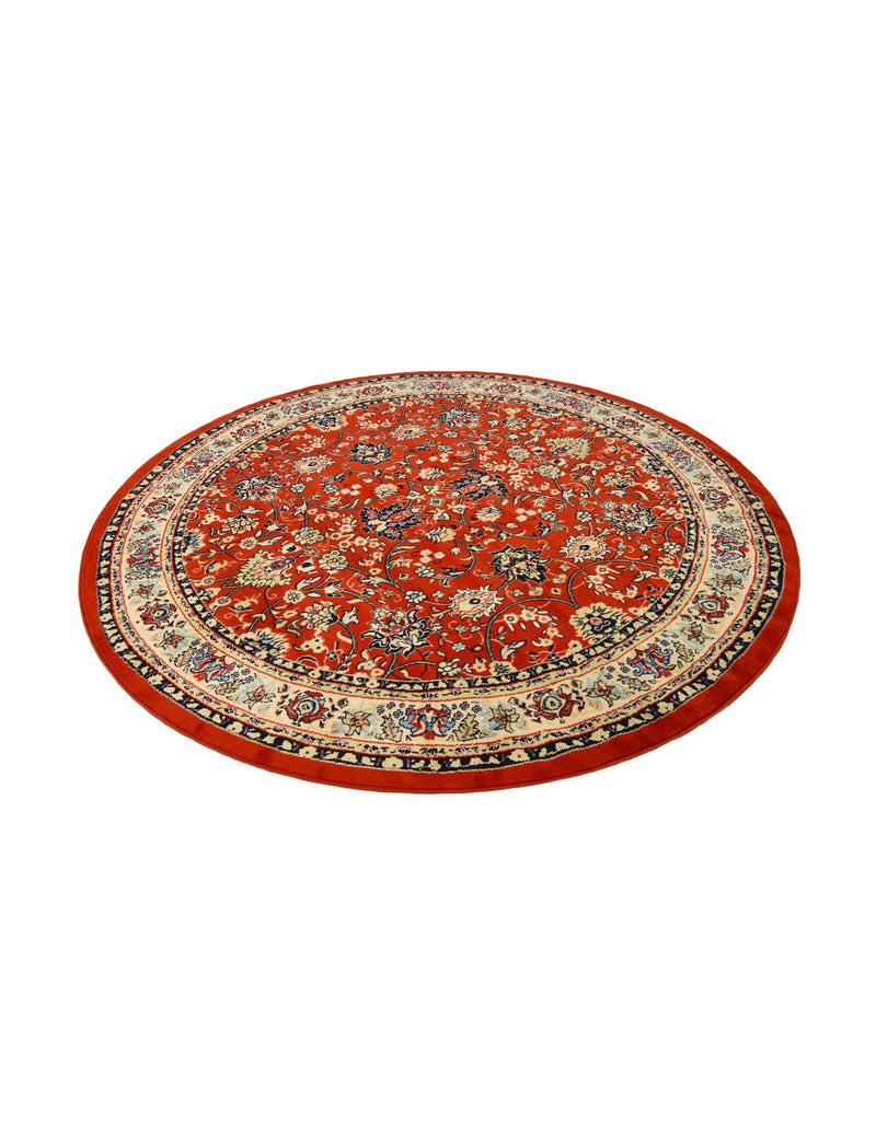 Isfahan Elegance Collection Area Rug - Naghsh-e Jahan (Terracotta) Round Terracotta lifestyle 32