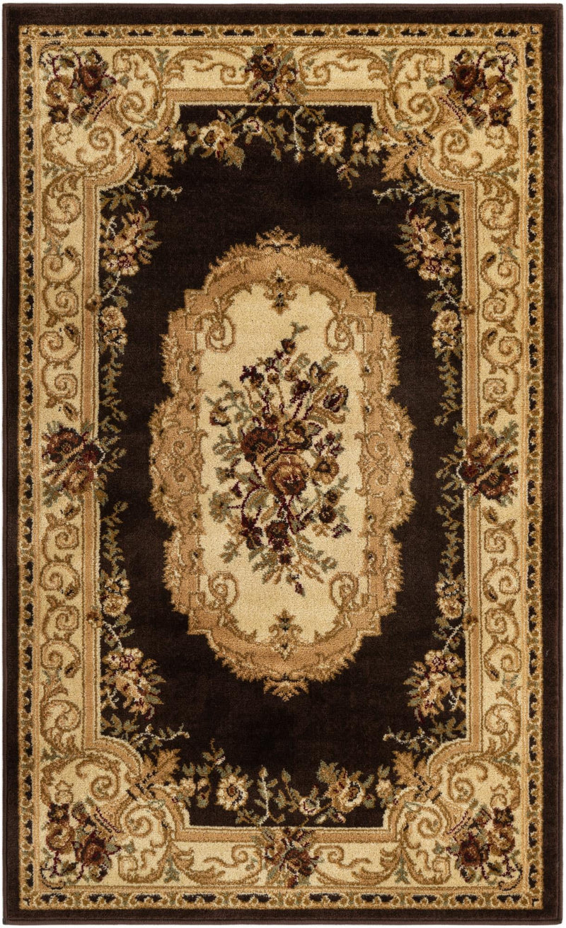 Versailles Elegance Collection Area Rug - Louveciennes (Brown) Rectangle Brown Main