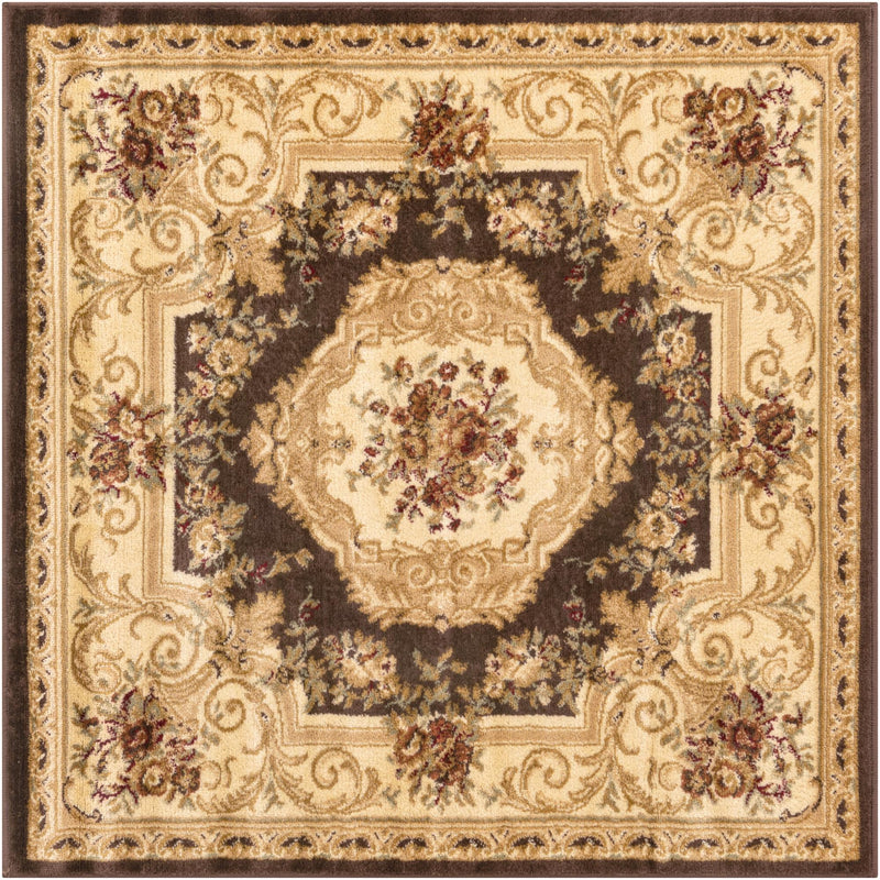 Versailles Elegance Collection Area Rug - Louveciennes (Brown) Square Brown lifestyle 15