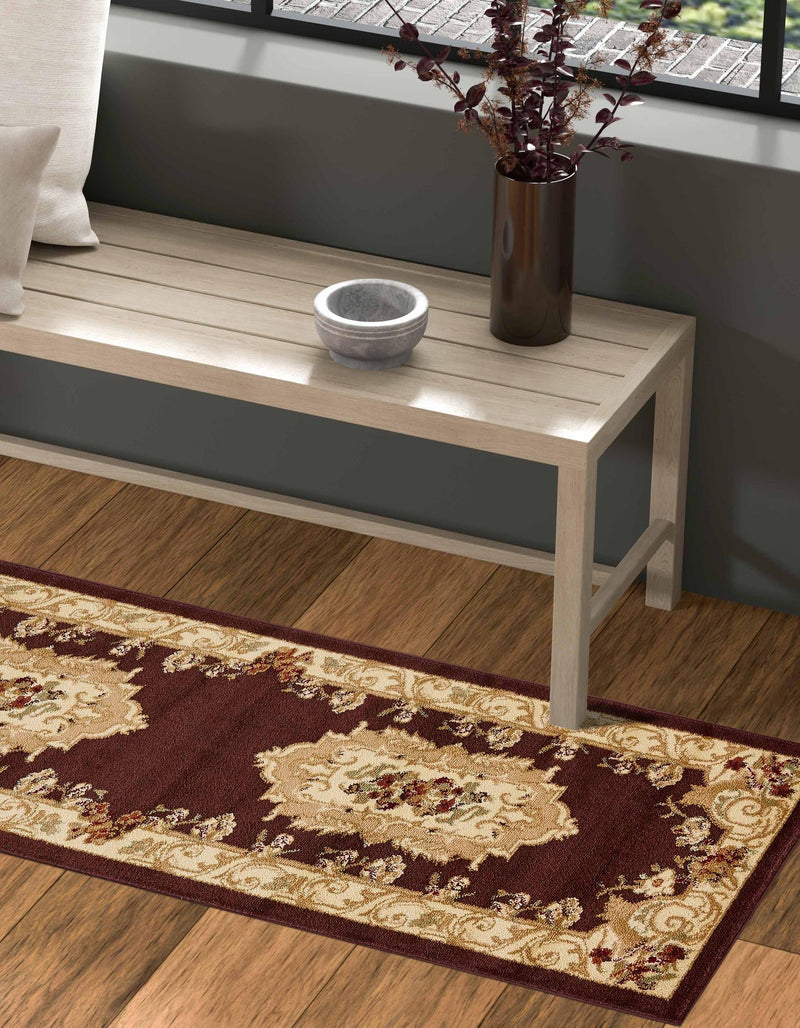 Versailles Elegance Collection Area Rug - Louveciennes (Brown) Runner Brown lifestyle 26