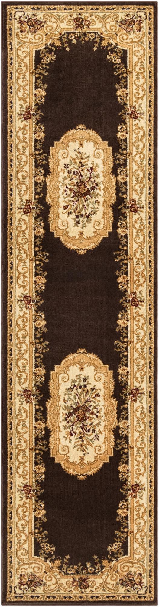 Versailles Elegance Collection Area Rug - Louveciennes (Brown) Runner Brown lifestyle 17