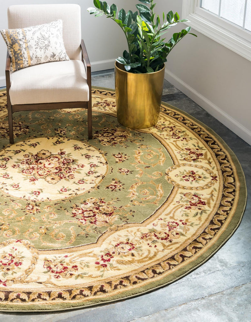 Versailles Elegance Collection Area Rug - Bellevue Round Green lifestyle 69