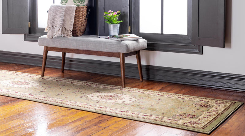Versailles Elegance Collection Area Rug - Bellevue Runner Green lifestyle 85