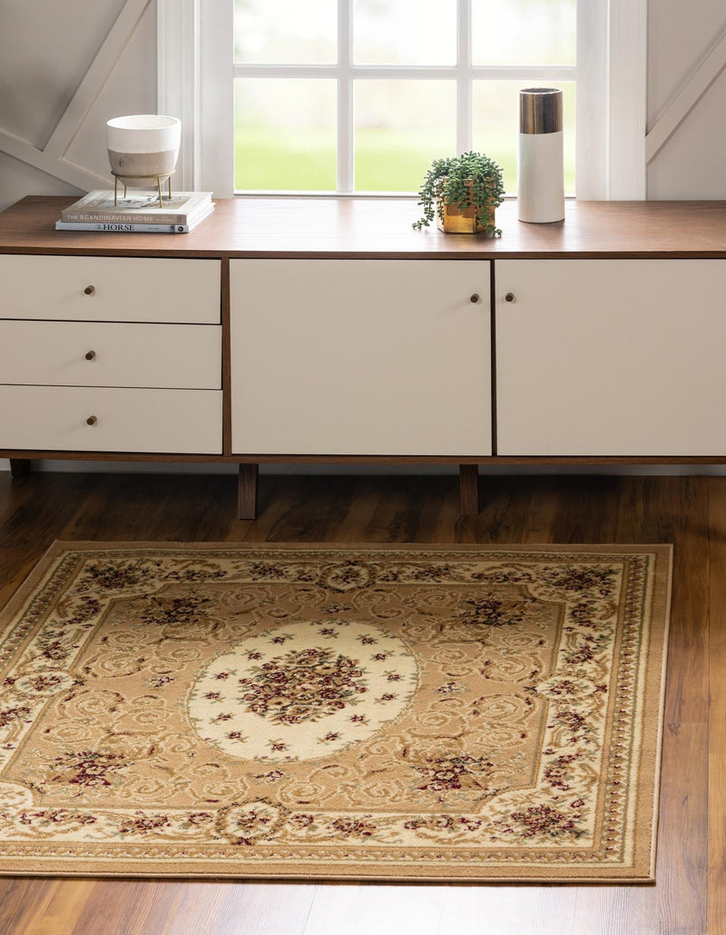 Versailles Elegance Collection Area Rug - Bellevue Square Tan lifestyle 71