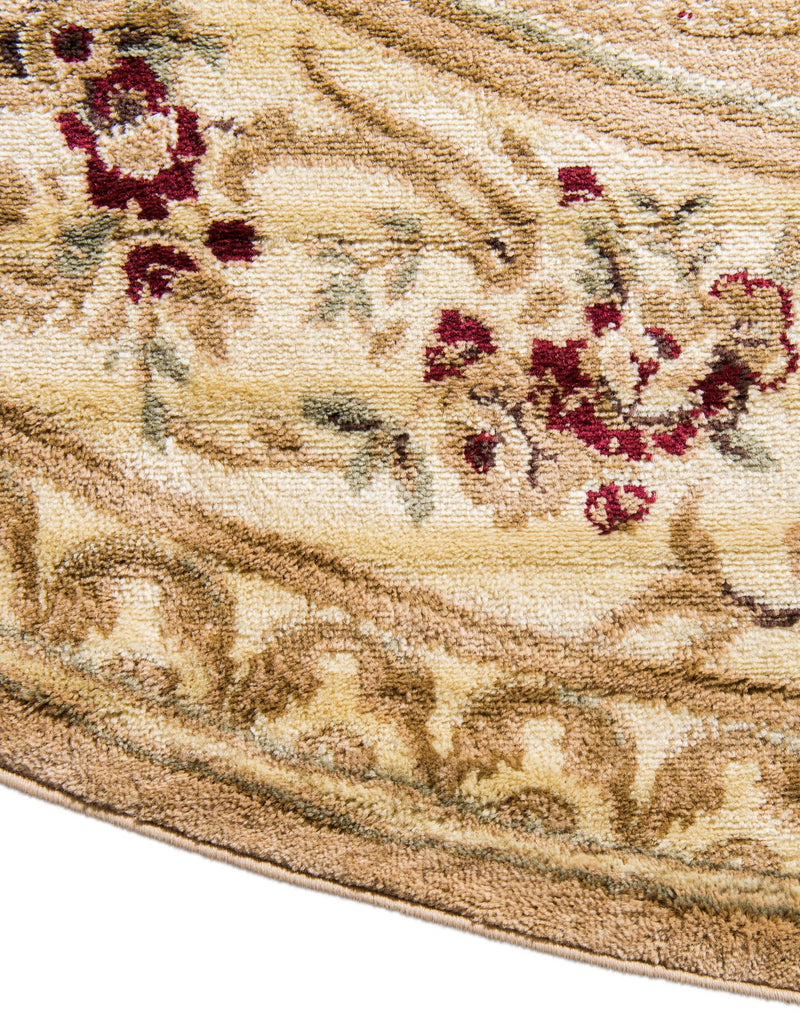 Versailles Elegance Collection Area Rug - Bellevue Round Tan lifestyle 74