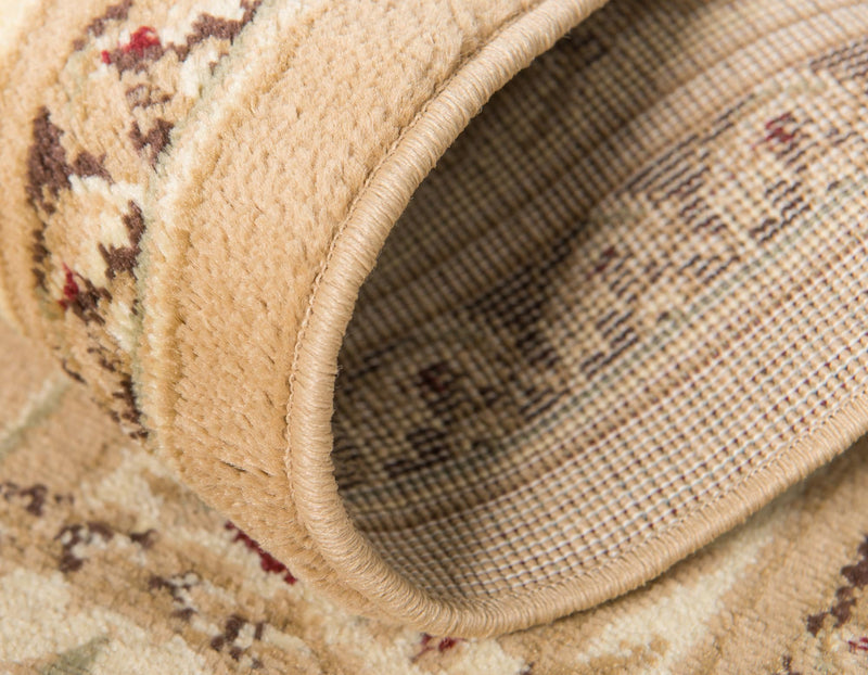 Versailles Elegance Collection Area Rug - Bellevue Round Tan lifestyle 75