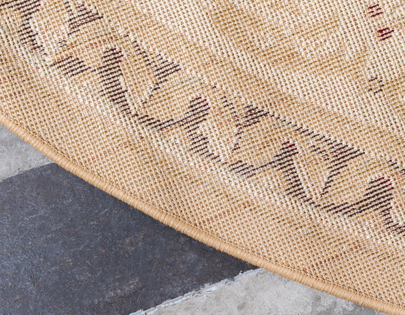 Versailles Elegance Collection Area Rug - Bellevue Round Tan lifestyle 90