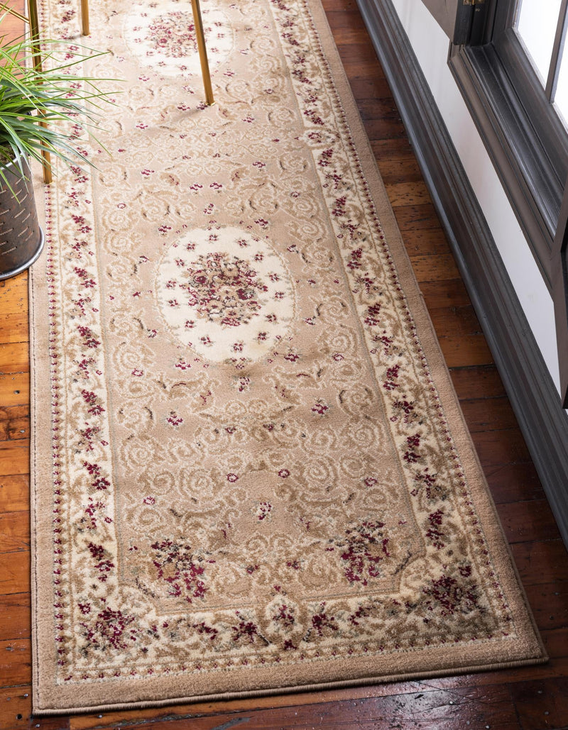 Versailles Elegance Collection Area Rug - Bellevue Runner Tan lifestyle 52