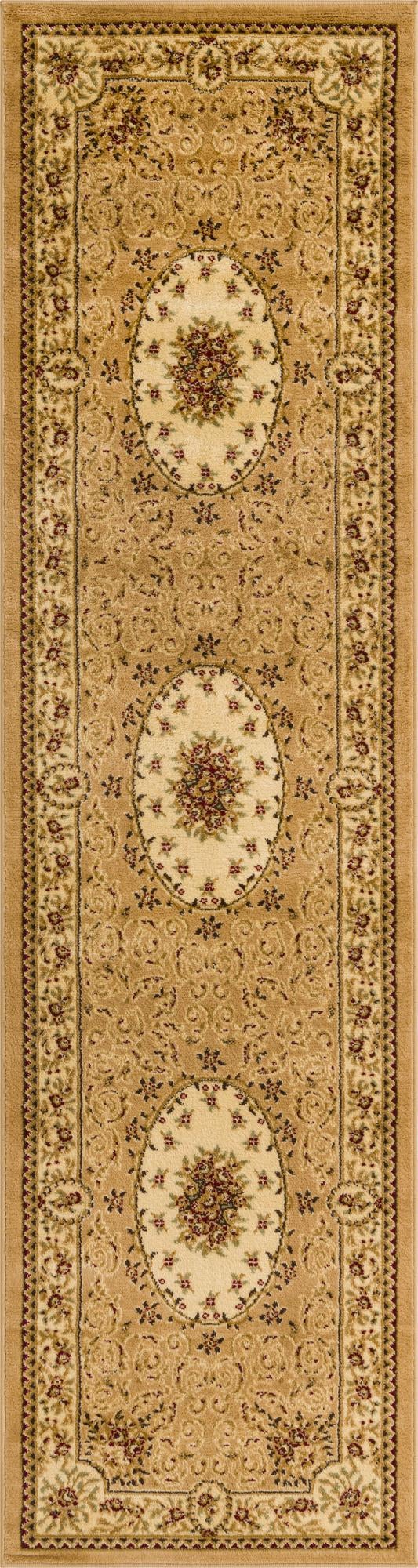 Versailles Elegance Collection Area Rug - Bellevue Runner Tan lifestyle 47