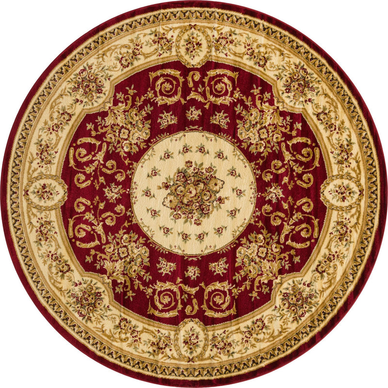Versailles Elegance Collection Area Rug - Bellevue Round Red lifestyle 49