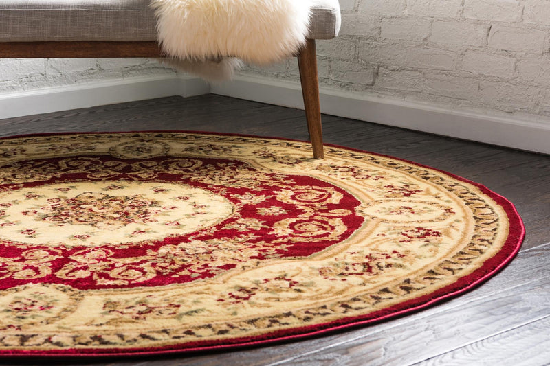 Versailles Elegance Collection Area Rug - Bellevue Round Red lifestyle 63