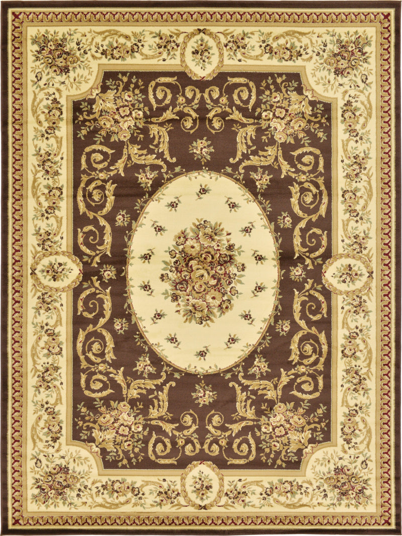 Versailles Elegance Collection Area Rug - Saint-Cloud Rectangle Brown Main