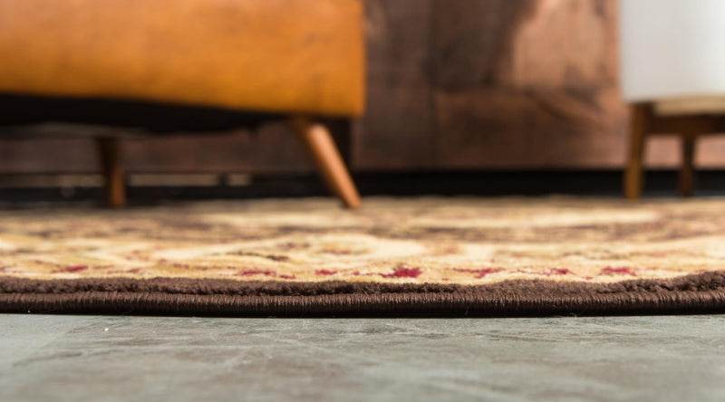 Versailles Elegance Collection Area Rug - Saint-Cloud Round Brown lifestyle 11