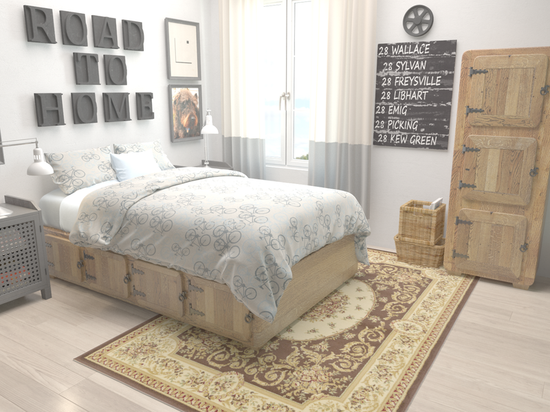 Versailles Elegance Collection Area Rug - Saint-Cloud Rectangle Brown lifestyle 3