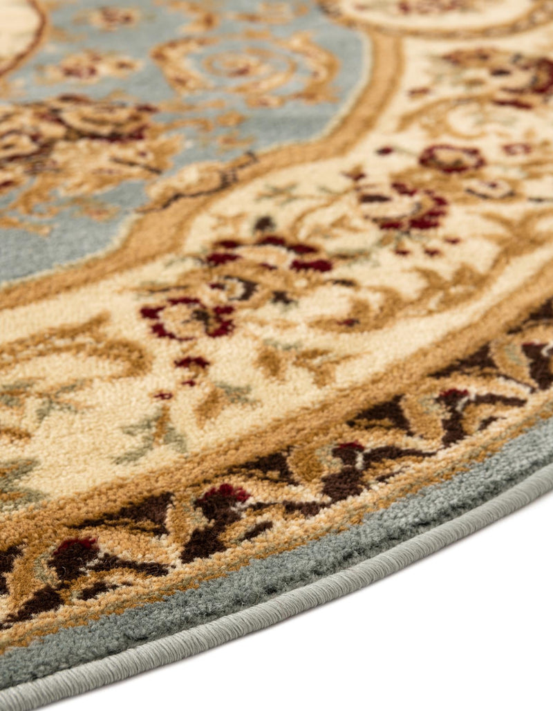 Versailles Elegance Collection Area Rug - Bellevue Round Light Blue lifestyle 104