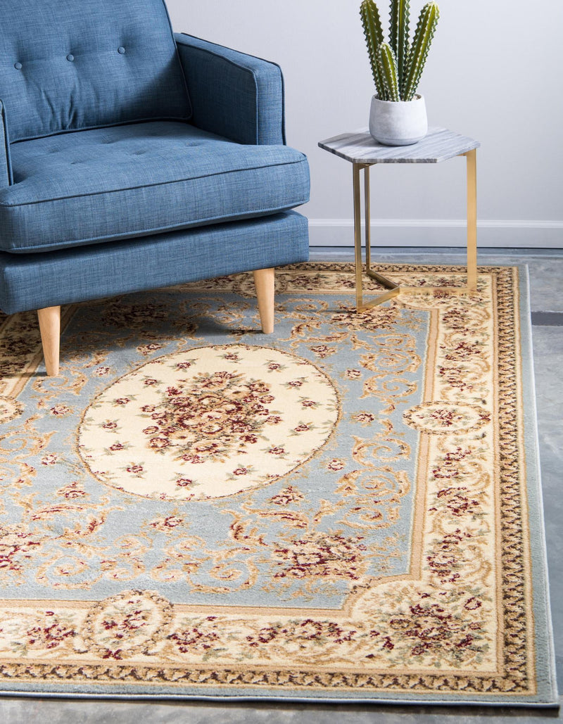 Versailles Elegance Collection Area Rug - Bellevue Rectangle Light Blue lifestyle 8