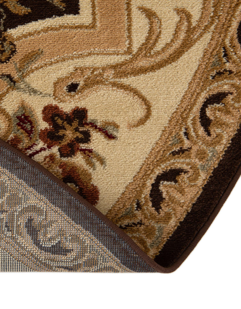 Versailles Elegance Collection Area Rug - Louveciennes (Brown) Round Brown lifestyle 43