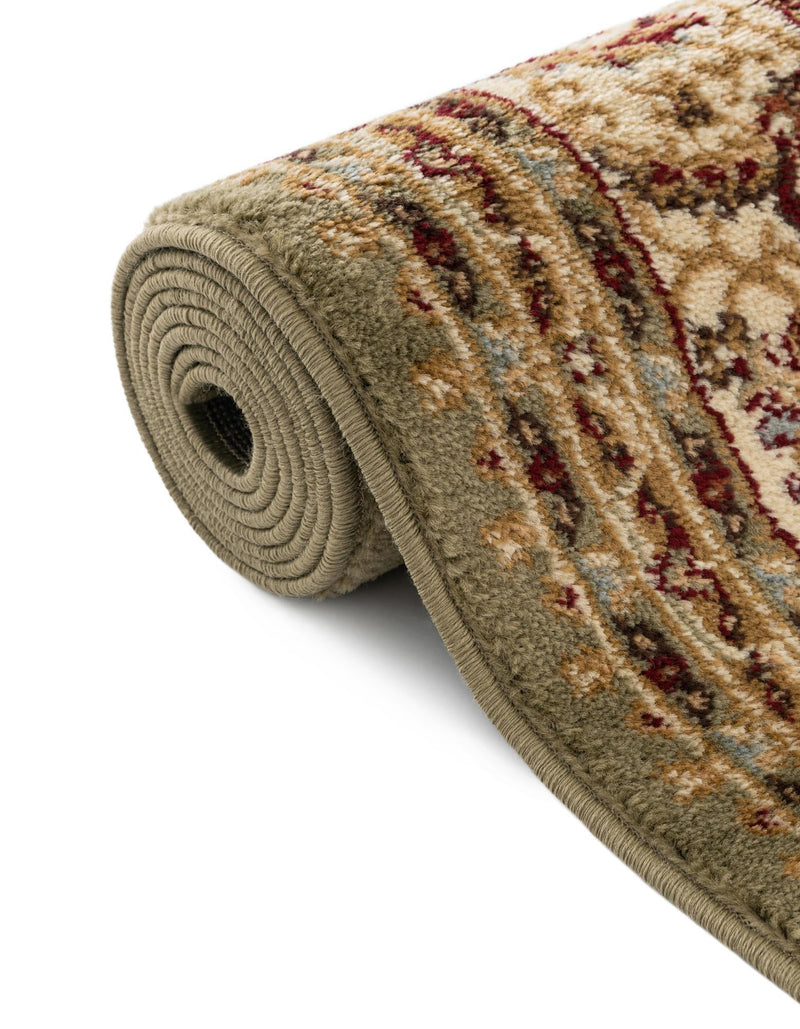 Jaipur Elegance Collection Area Rug - Nahargarh (Grass Green) Round Grass Green lifestyle 11