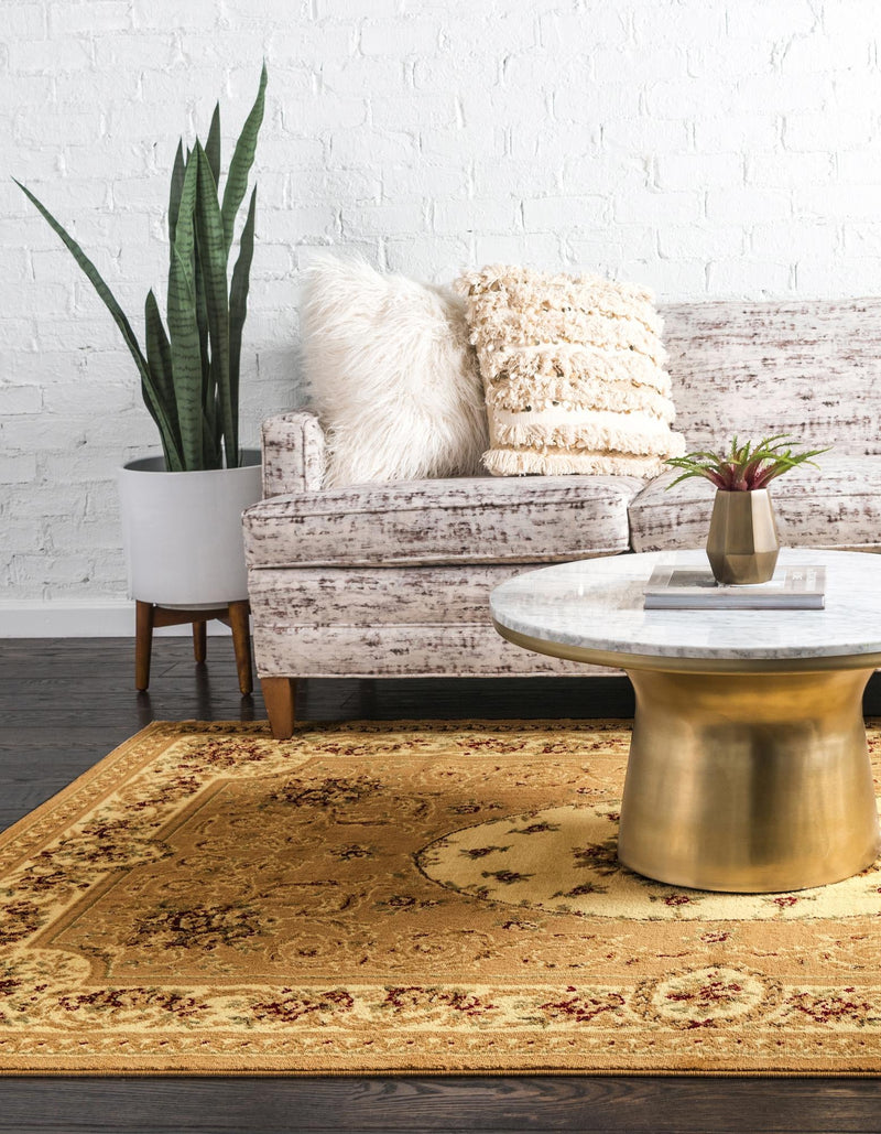 Versailles Elegance Collection Area Rug - Bellevue Rectangle Tan lifestyle 10