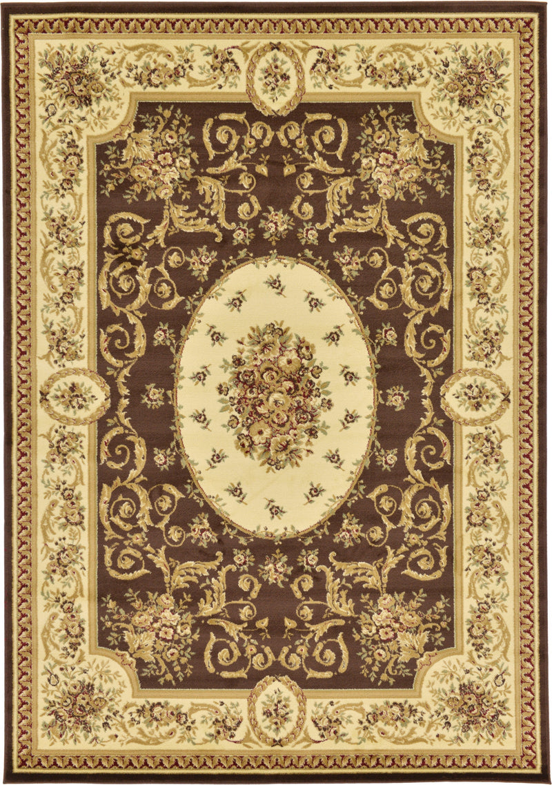 Versailles Elegance Collection Area Rug - Saint-Cloud Rectangle Brown lifestyle 2