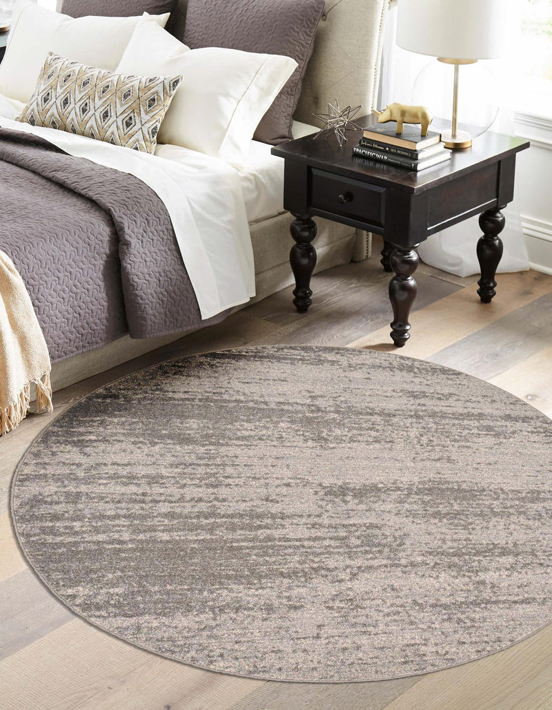 Studio Haven Collection Area Rug - Gallery (Gray) Round Gray lifestyle 24