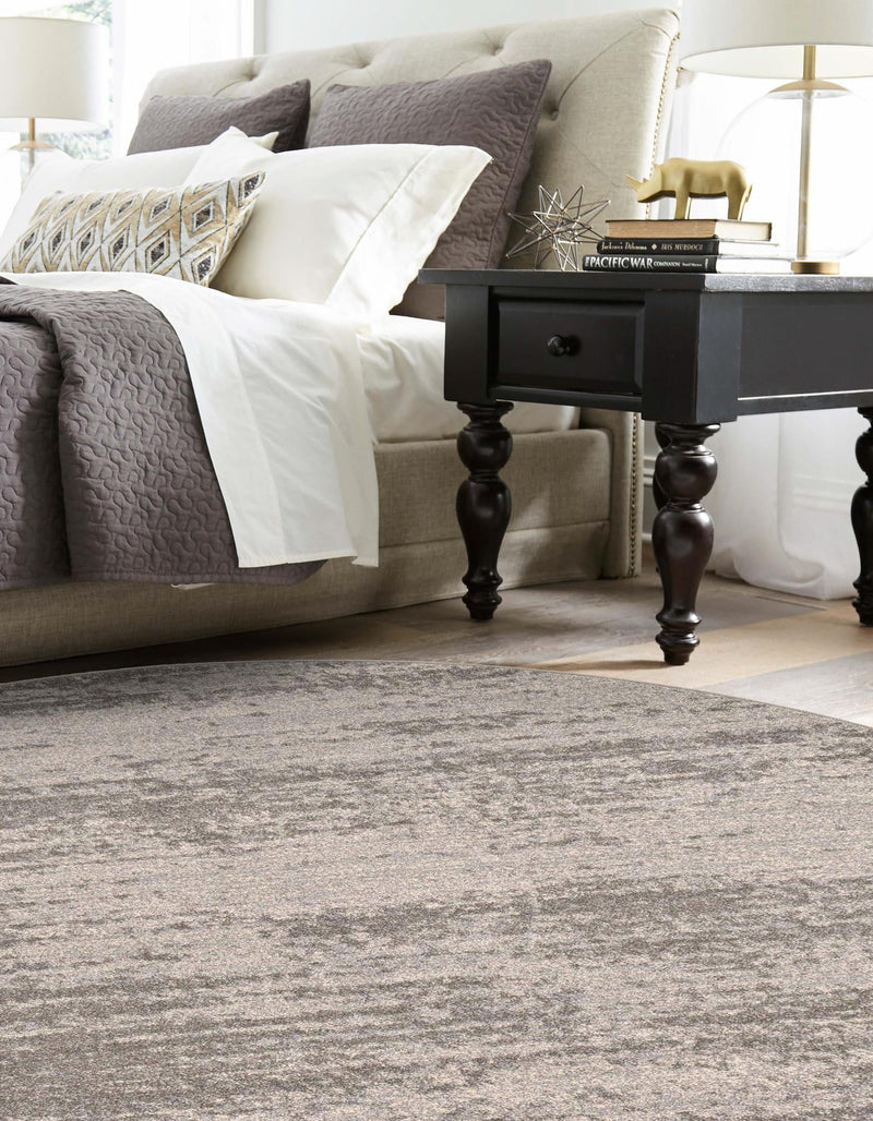 Studio Haven Collection Area Rug - Gallery (Gray) Round Gray lifestyle 28