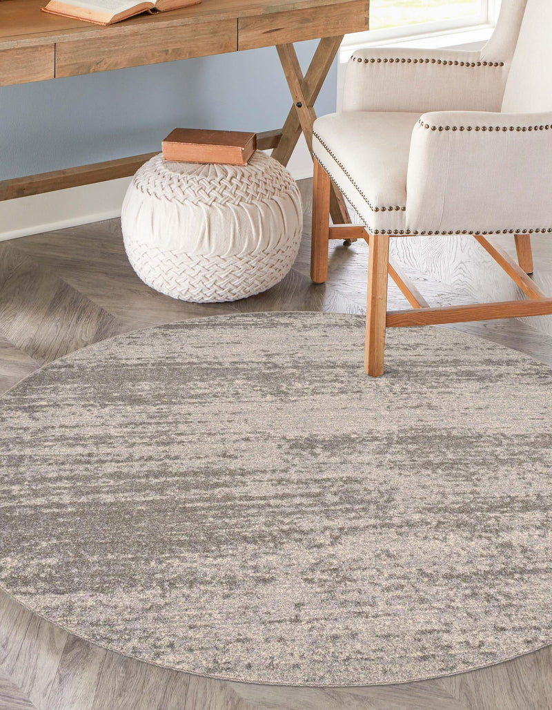 Studio Haven Collection Area Rug - Gallery (Gray) Round Gray lifestyle 75