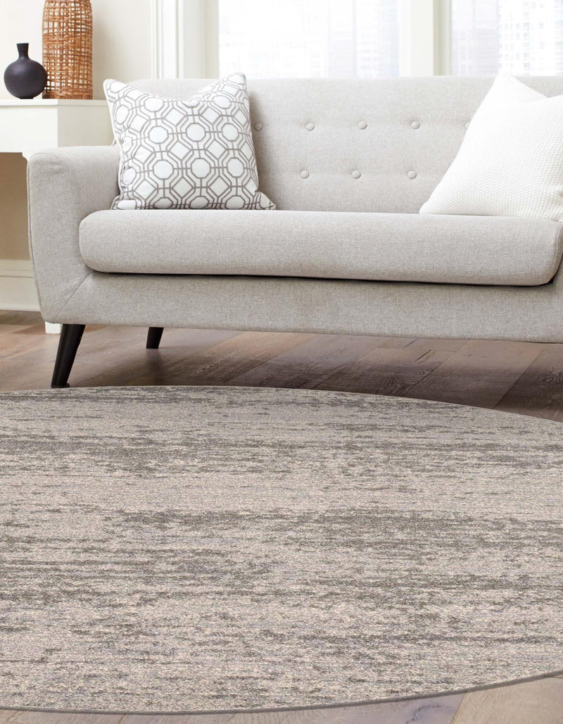 Studio Haven Collection Area Rug - Gallery (Gray) Round Gray lifestyle 76