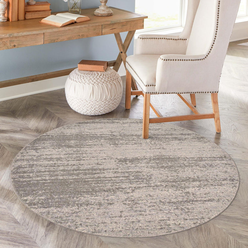 Studio Haven Collection Area Rug - Gallery (Gray) Round Gray lifestyle 85