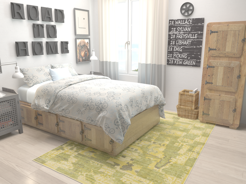 Lagoon Luxe Collection Area Rug - Nautical Rectangle Green lifestyle 2