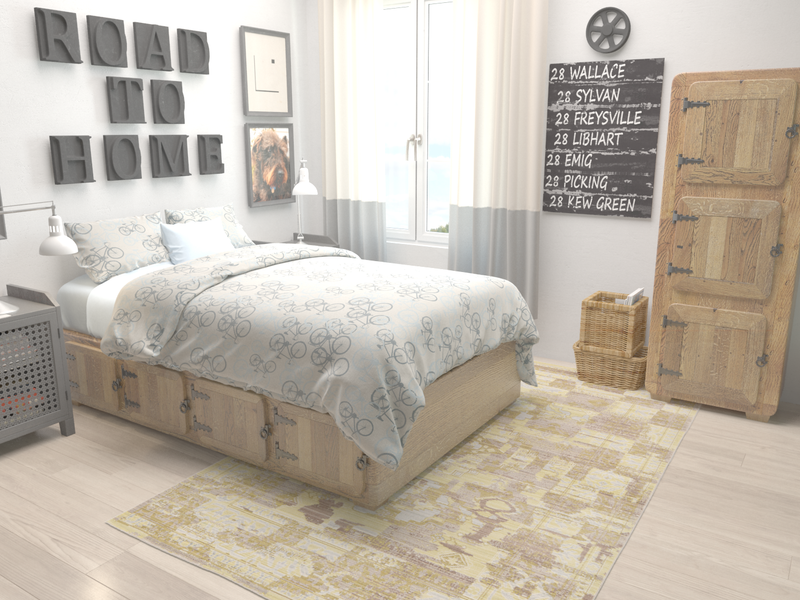 Lagoon Luxe Collection Area Rug - Nautical Rectangle Light Brown lifestyle 3