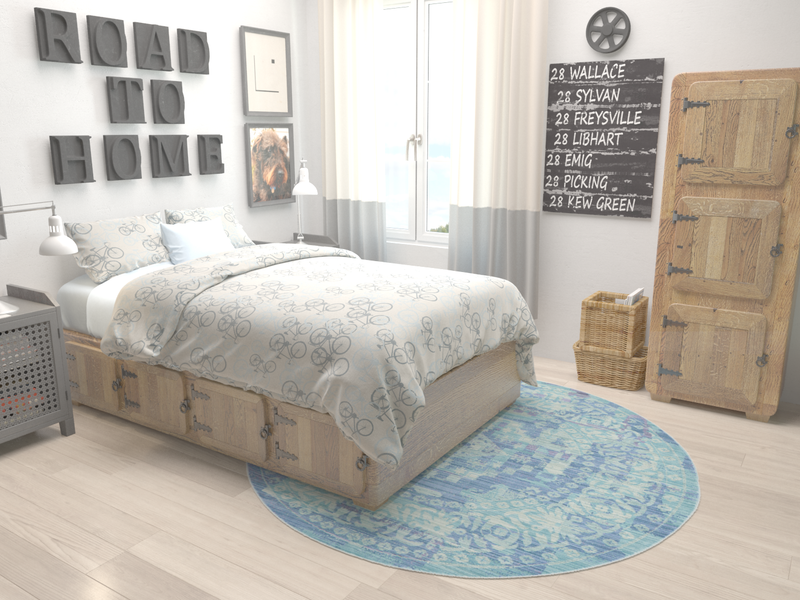 Lagoon Luxe Collection Area Rug - Nautical Round Blue lifestyle 9