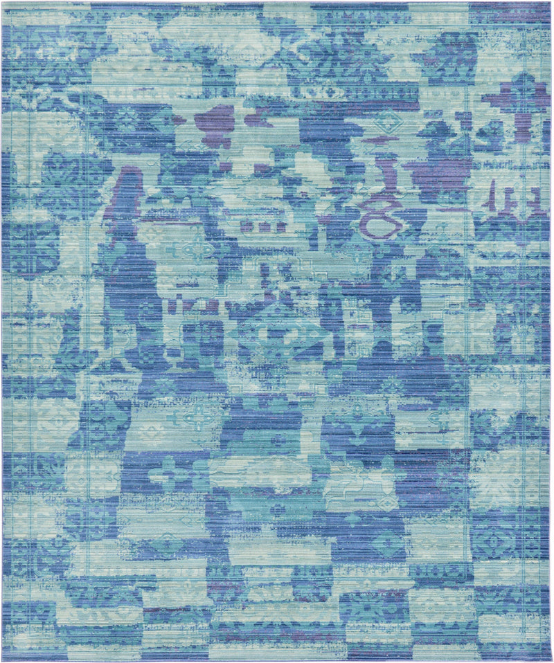 Lagoon Luxe Collection Area Rug - Nautical Rectangle Blue lifestyle 2