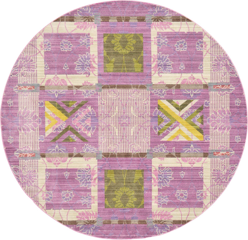 Lagoon Luxe Collection Area Rug - Seashell Round Purple lifestyle 4