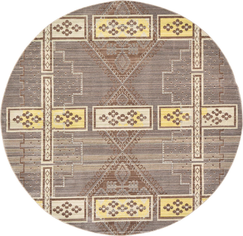 Lagoon Luxe Collection Area Rug - Current Round Brown lifestyle 4