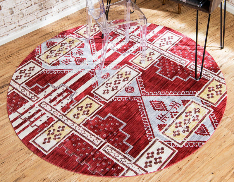 Lagoon Luxe Collection Area Rug - Current Round Red lifestyle 10