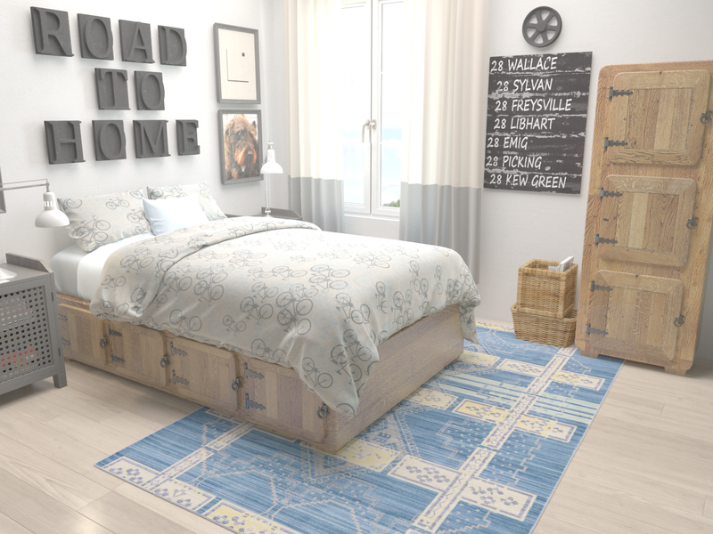 Lagoon Luxe Collection Area Rug - Current Rectangle Blue lifestyle 3
