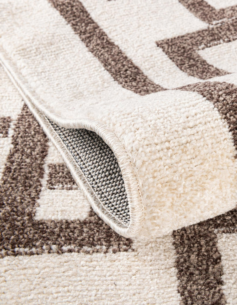 Aegean Labyrinth Collection Area Rug - Rhodes Rectangle Beige and Brown lifestyle 27