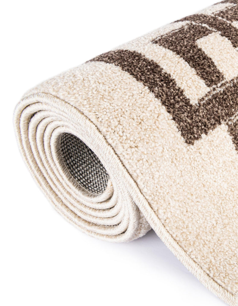 Aegean Labyrinth Collection Area Rug - Rhodes Rectangle Beige and Brown lifestyle 47