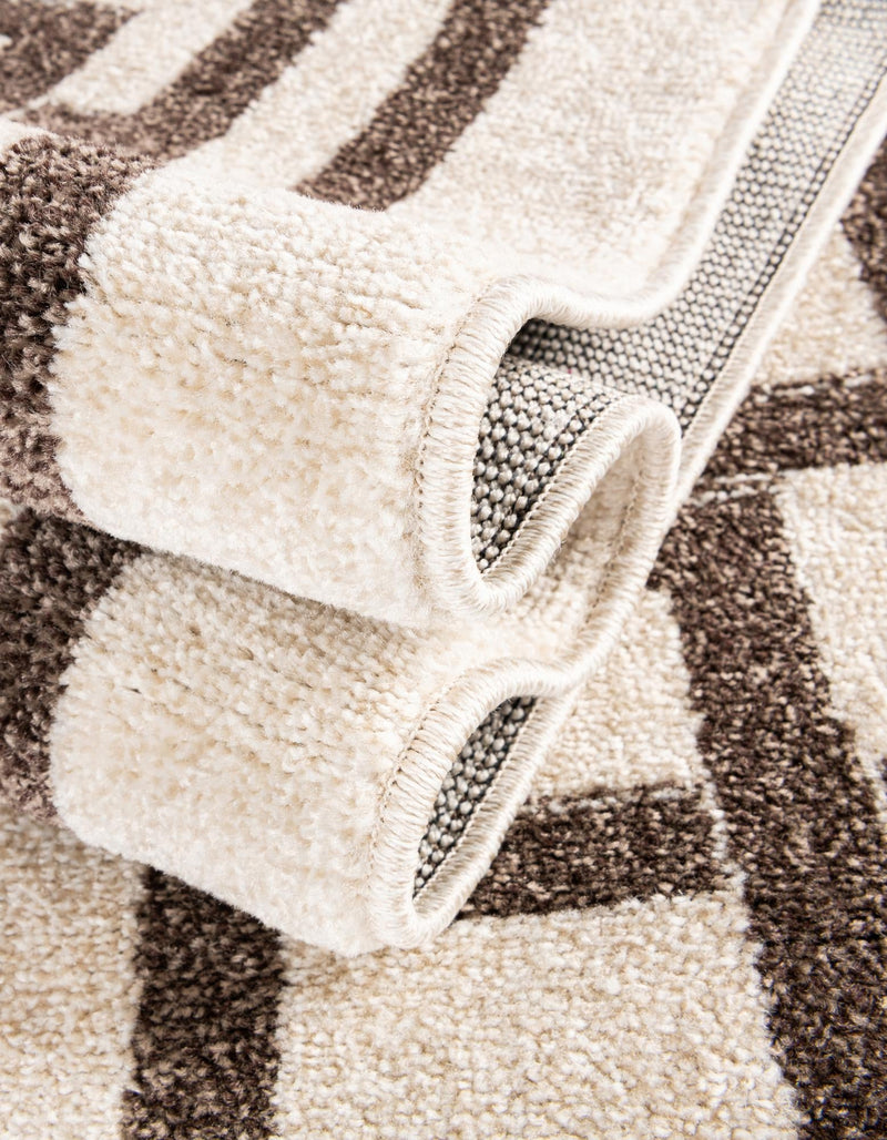 Aegean Labyrinth Collection Area Rug - Rhodes Rectangle Beige and Brown lifestyle 49