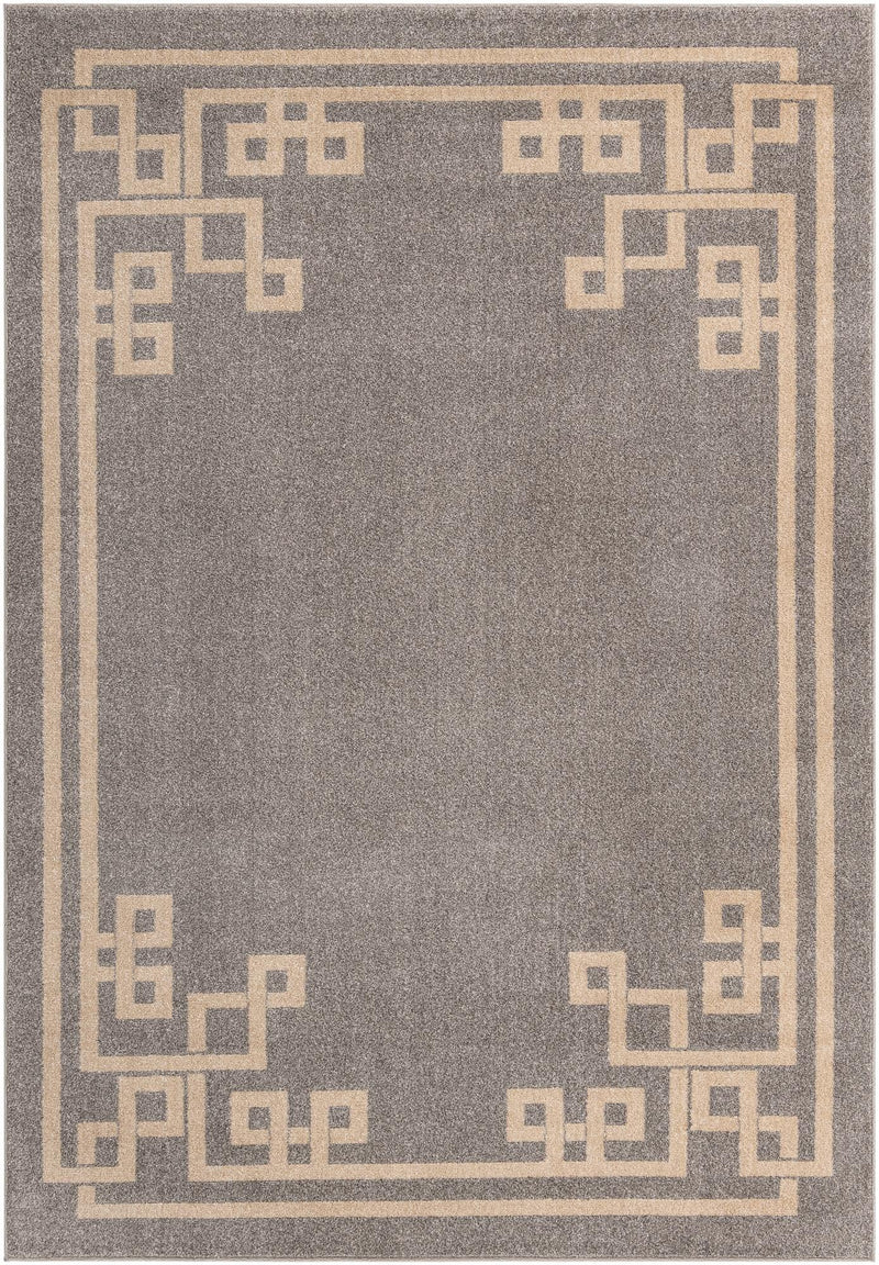 Aegean Labyrinth Collection Area Rug - Rhodes Rectangle Gray lifestyle 3