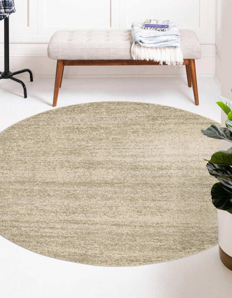 Studio Haven Collection Area Rug - Gallery (Bone Beige) Round Bone Beige lifestyle 23