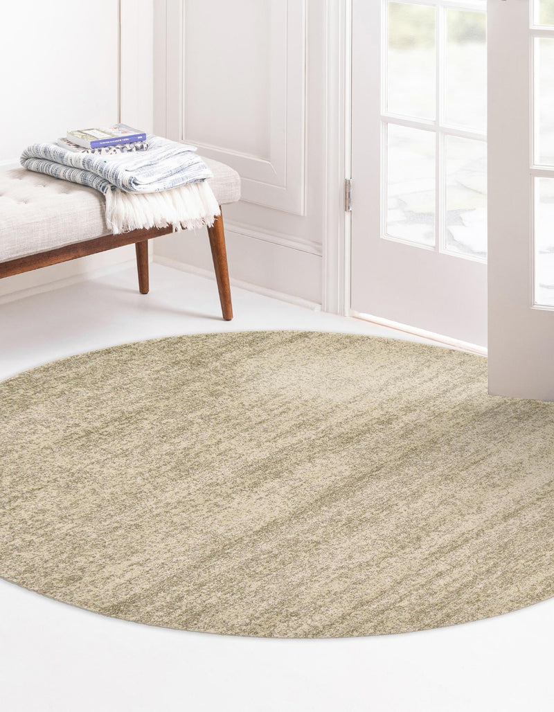 Studio Haven Collection Area Rug - Gallery (Bone Beige) Round Bone Beige lifestyle 27