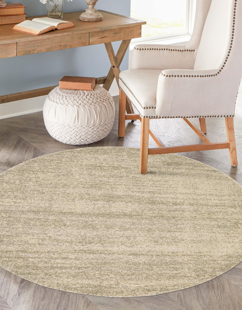 Studio Haven Collection Area Rug - Gallery (Bone Beige) Round Bone Beige lifestyle 31