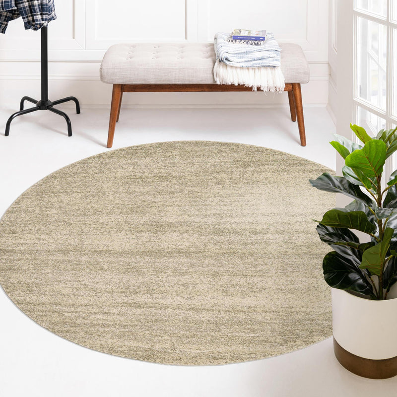 Studio Haven Collection Area Rug - Gallery (Bone Beige) Round Bone Beige lifestyle 86