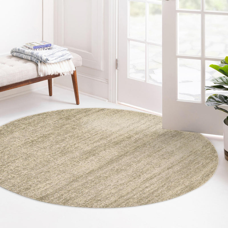 Studio Haven Collection Area Rug - Gallery (Bone Beige) Round Bone Beige lifestyle 89